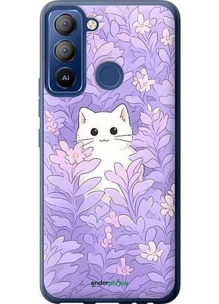 Чехол на tecno pop 5 lte bd4 котик в цветах текно поп 5 лте бд4