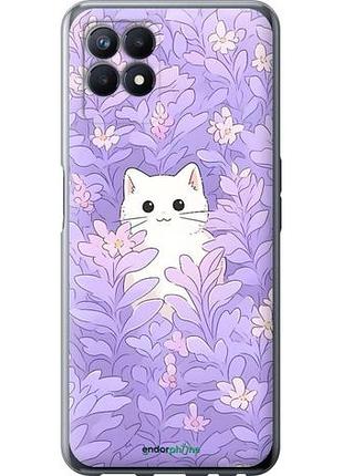 Чехол на realme narzo 50 котик в цветах риалми нарзо 50