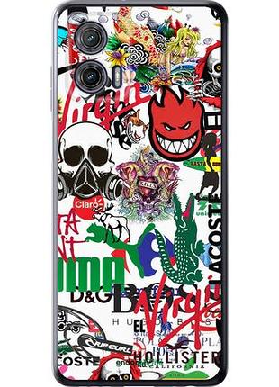 Чехол на motorola g73 many different logos "4022u-3196-10746"