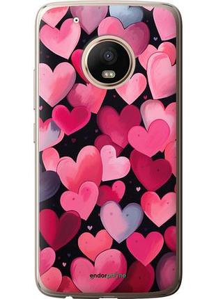 Чехол на motorola moto g5 plus сердечки 4 "5662u-1038-10746"