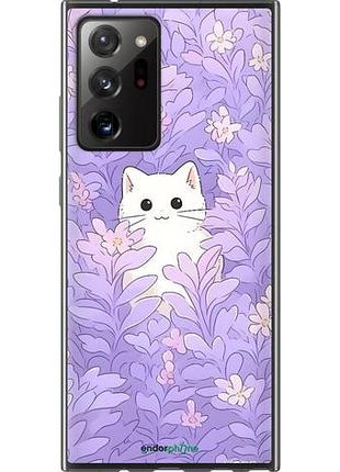 Чохол на samsung galaxy note 20 ultra котик у квітах