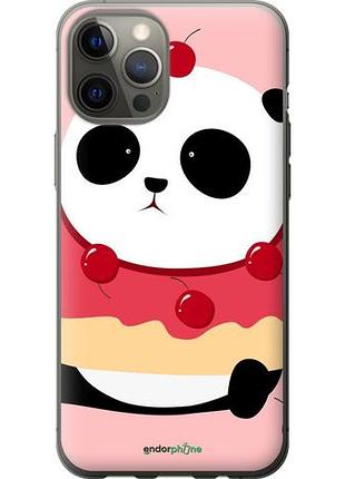 Чехол на iphone 12 pro max панда с пончиком "3991u-2054-10746"