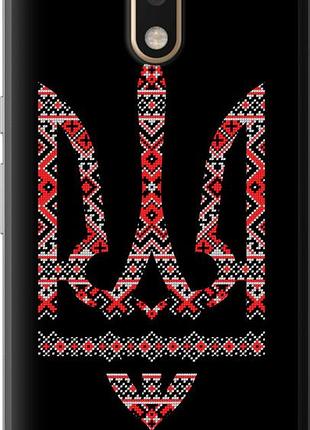 Чехол на motorola moto g4 герб - вышиванка на черном фоне "1196u-511-10746"
