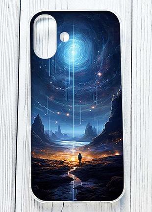 Чохол з потовщеними кутами на iphone 16 plus космос (принт 244)