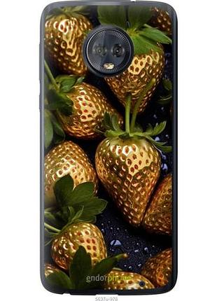 Чехол на motorola moto g6 plus золотая клубника "5637u-976-10746"