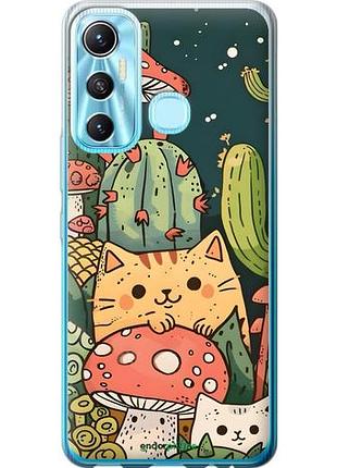 Чехол на infinix hot 11 коты грибы инфикс хот 11