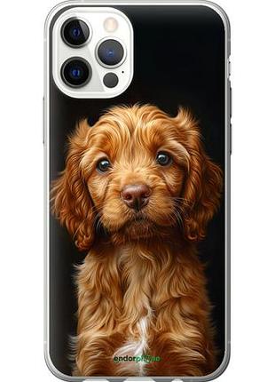 Чехол на iphone 12 pro cocker spaniel на черном фоне "6137u-2052-10746"
