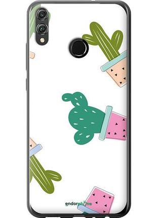 Чехол на huawei honor 8x кактусы в горшочках "3968u-1596-10746"