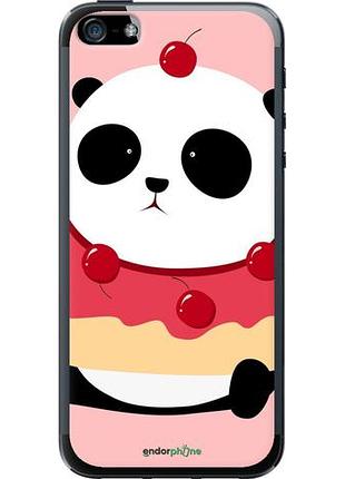 Чехол на iphone 5s панда с пончиком "3991u-21-10746"