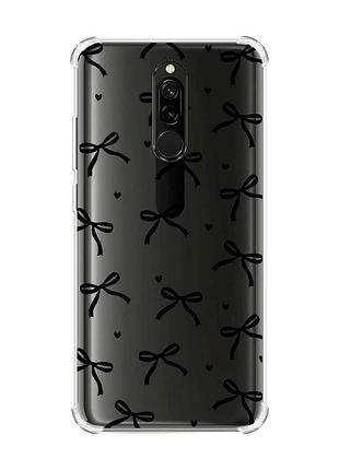 Чехол с утолщенными углами на xiaomi redmi 8 бантики (принт 405)