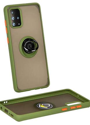 Чохол fiji colorframe для samsung galaxy a51 (a515) матовий бампер з кільцем підставкою khaki