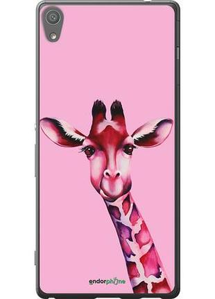 Чехол на sony xperia xa ultra dual f3212 розовая жирафа "4441u-391-10746"