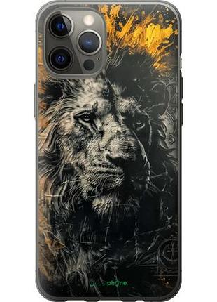 Чохол на iphone 12 pro max лев у золотих барвах "6155u-2054-10746"