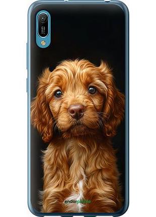 Чехол на huawei y6 2019 cocker spaniel на черном фоне "6137u-1666-10746"