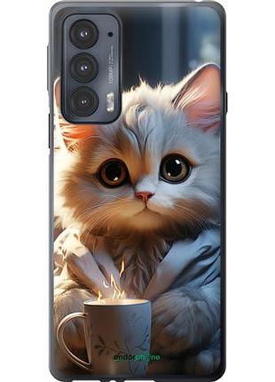Чехол на motorola edge 20 white cat "5646u-2497-10746"