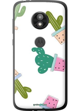 Чехол на motorola moto e5 play кактусы в горшочках "3968u-1429-10746"