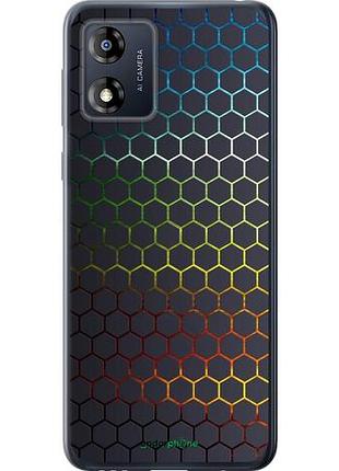 Чехол на motorola moto e13 переливающиеся соты "498u-3053-10746"