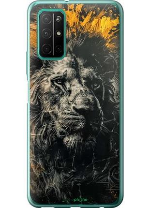 Чехол на huawei honor 30s лев в золотых красках "6155u-1897-10746"
