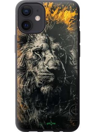 Чехол на iphone 12 mini лев в золотых красках "6155u-2071-10746"