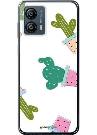 Чехол на motorola moto g53 кактусы в горшочках "3968u-3047-10746"