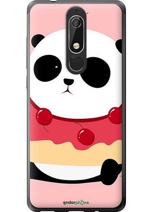 Чехол на nokia 5.1 панда с пончиком "3991u-1529-10746"