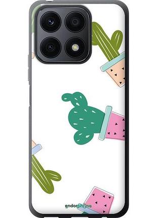 Чехол на huawei honor x8a кактусы в горшочках "3968u-2963-10746"