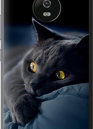 Чехол на motorola moto g5 дымчатый кот "825u-832-10746"