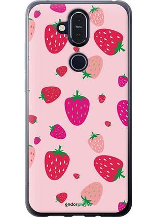 Чехол на nokia 8.1 клубнички "4332u-1620-10746"