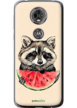 Чехол на motorola moto e5 plus енотик с арбузом "4605u-1412-10746"