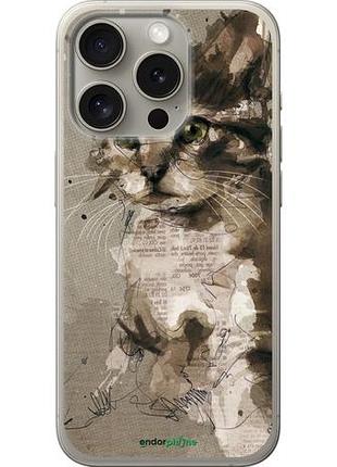 Чехол на iphone 15 pro котёнок из пятен и линий "119u-3096-10746"