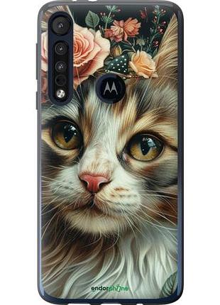 Чехол на motorola one macro cats and flowers "6069u-1812-10746"