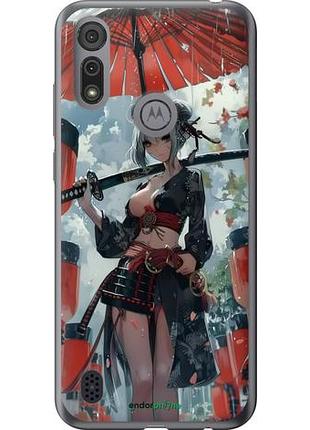 Чехол на motorola e6s гейша-воин "6124u-2001-10746"