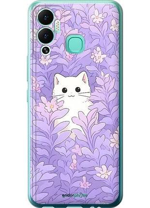 Чохол на infinix hot 12 play котик у квітах