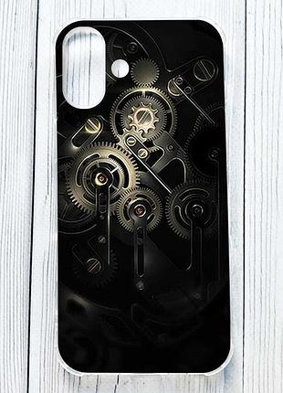 Чехол с утолщёнными углами на iphone 16 plus механизм (принт 238)