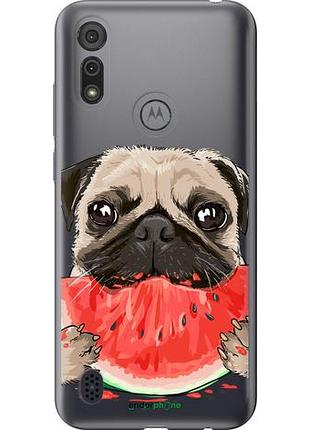 Чехол на motorola e6i мопс и арбуз "4665u-2355-10746"