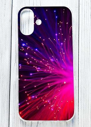 Чехол с утолщёнными углами на iphone 16 plus салют (принт 98)