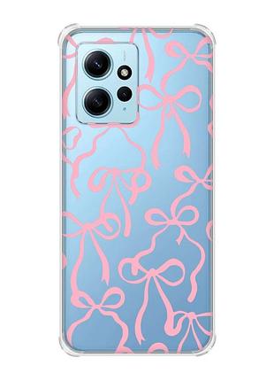 Чехол с утолщенными углами на xiaomi redmi note 12 4g бантики (принт 406)