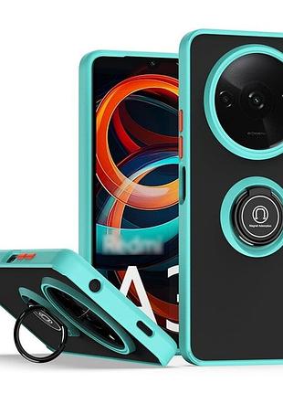 Чехол fiji colorframe для xiaomi redmi a3x матовый бампер с кольцом подставкой turquoise