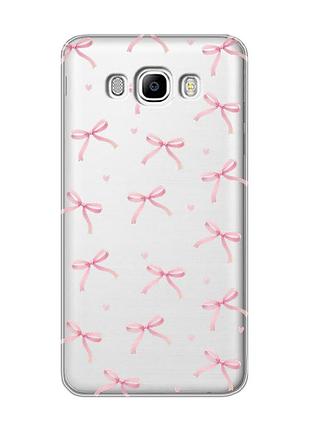Прозорий чохол на samsung galaxy j7(2016) j710 бантики (принт 404)