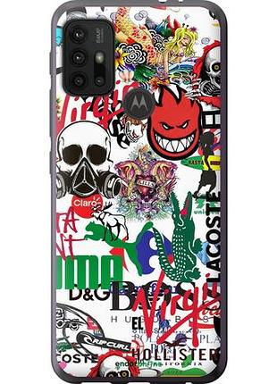 Чехол на motorola moto g20 many different logos "4022u-2461-10746"