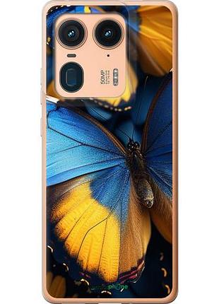 Чохол на motorola edge 50 ultra жовто-блакитні метелики "6046u-3760-10746"