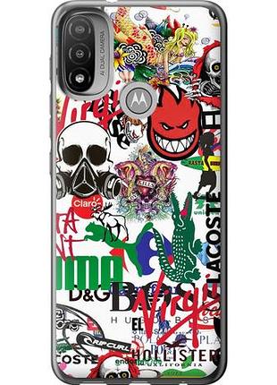 Чехол на motorola e20 many different logos "4022u-2509-10746"