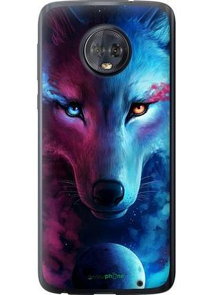 Чехол на motorola moto g6 plus арт-волк "3999u-976-10746"