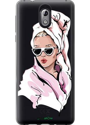 Чехол на nokia 3.1 девушка в очках 2 "4714u-1530-10746"