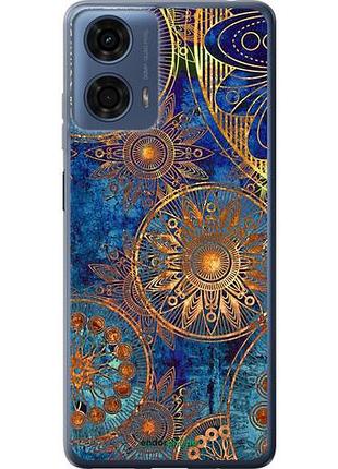 Чехол на motorola moto g24 power золотой узор "678u-3665-10746"