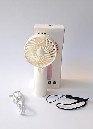 Компактный ручной аккумуляторный вентилятор и usb zb112w с 3 скоростями белый