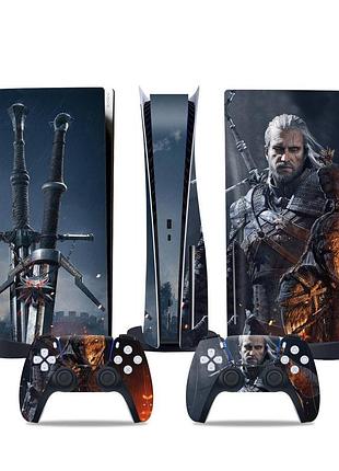 Виниловая наклейка the witcher 𝟯 ведьмак playstation 5 / ps5