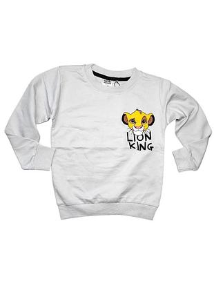 Кофта для мальчика disney длинный рукав принт lion king 128 серый