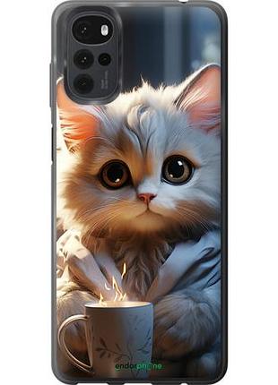 Чехол на motorola g22 white cat "5646u-2681-10746"