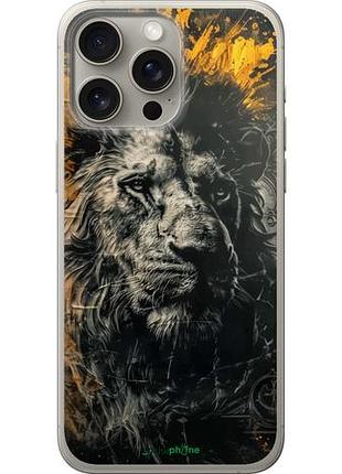 Чехол на iphone 15 pro max лев в золотых красках "6155u-3098-10746"
